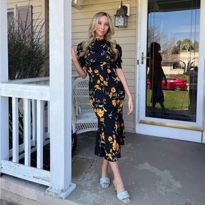 Worn once floral midi dress